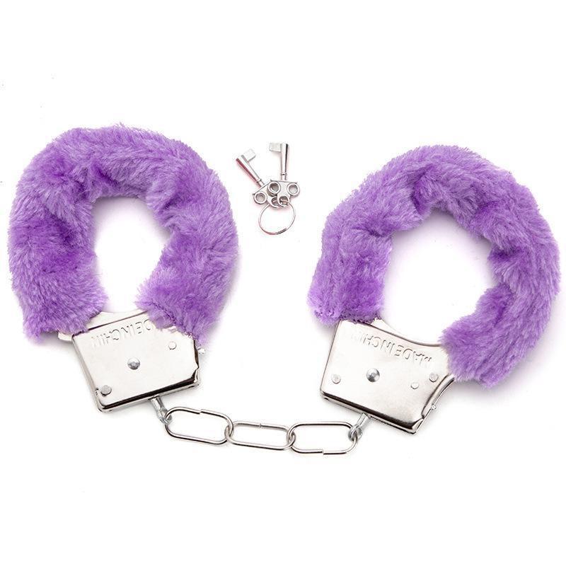 Adult Sex Toy Metal Replacement Binding Toy Handcuffs Stainless Steel Iron Chain Handcuffs Plush Cuffs