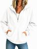 New European and American Women's Clothing Semi-zipper Hooded Sweater Loose Long-sleeved Drawstring Casual Top Spot Women