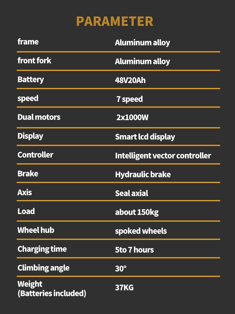 PULUMA PE86 Electric Bicycle 26*3.0 Fat Tire 48V20AH Battery 2000W Motor 50KM/H Torque Sensor Electric Bike Throttle Ebike VTT