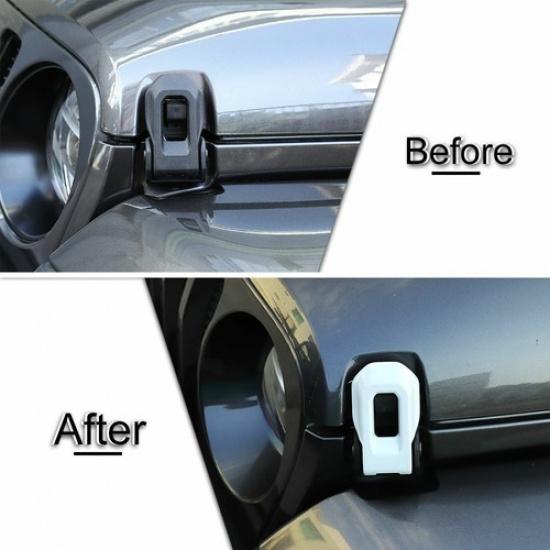 Motorhauben-Schlossfanghaken-Schnallenabdeckung Zierleiste Für Jeep Wrangler JL 2018+ Weiß