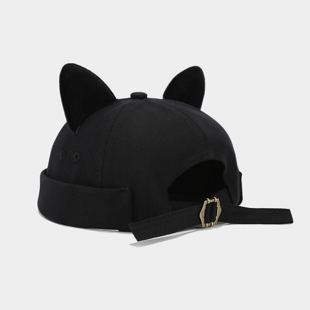 New Japanese Style, Cute and Versatile, Cat's Ears (Steamed Cat-ear Shaped Bread), Melon Skin Hat, Female, Korean Version In Summer, Cornice Free