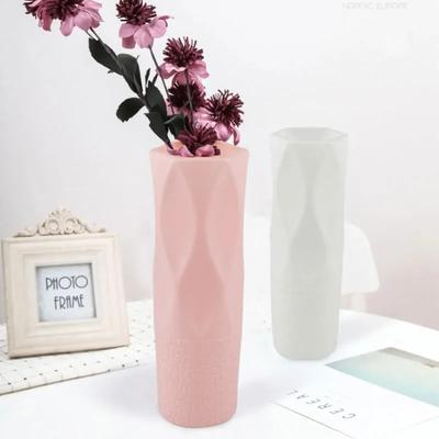 Nordic Plastic Vase Imitation Glaze Anti-Ceramic Face Vase Modern Minimalist Abstract Flower Arrangement Home Decoration Florero