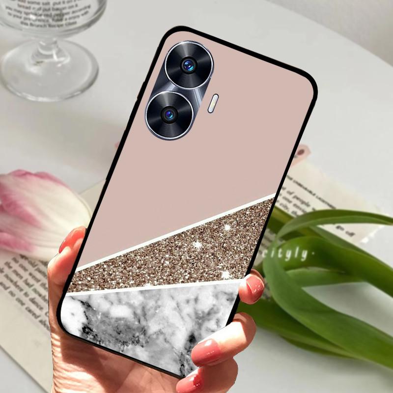 For Realme C55 Case Cool Black Soft Silicone TPU Bumper Protective Phone Case For OPPO Realme C55 C 55 Cover Fundas Shell Coque