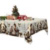 Christmas Tablecloth Winter Snowman Xmas Tree Wreath Design Rectangle Tablecloths Washable Fabric Table Cover