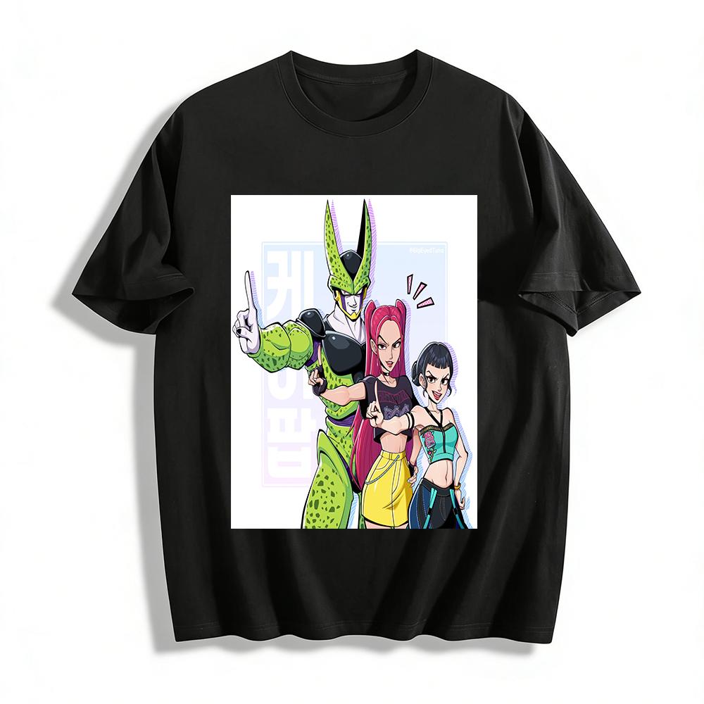

Cell x Street Style Graphic Tee, Dragon Ball Anime Merchandise Casual Loose Fit Short Sleeve Top Pure cotton T-shirt XXS