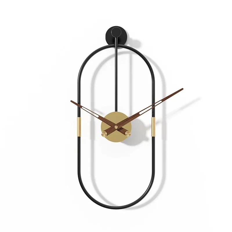 

Креативные металлические настенные часы, современный дизайн, минималистский стиль, железные настенные часы для гостиной, настенные часы, домашний декор, 38x14 см чёрный