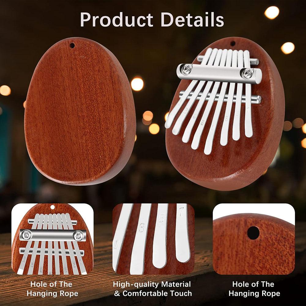 Portable Solid Wood 8 Key Mini Kalimba exquisite Finger Thumb Piano Musical good accessory Pendant Christmas Gift