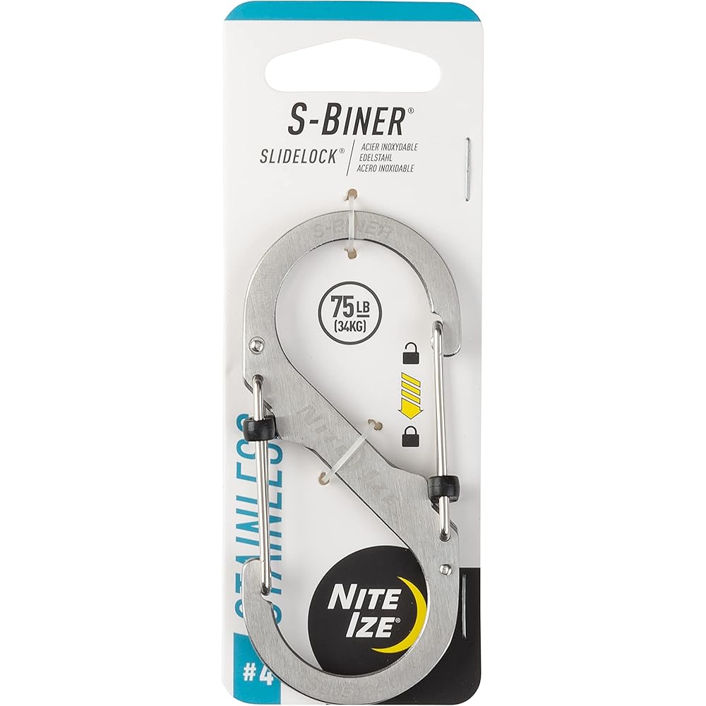 Nite Ize S-Biner Slide Lock Carabiner #4 Silver Durable Outdoor Accessory