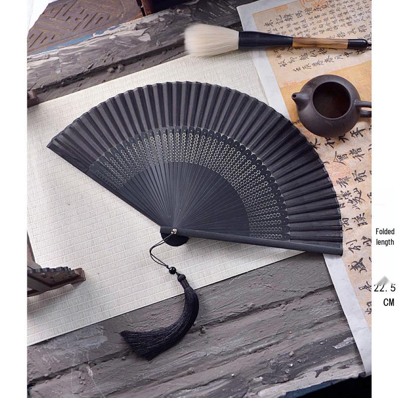 Red Ancient Style Chinese Folding Dance Fan - Easy To Open & Close, Perfect for Hanfu, Cheongsam, and Runway Shows