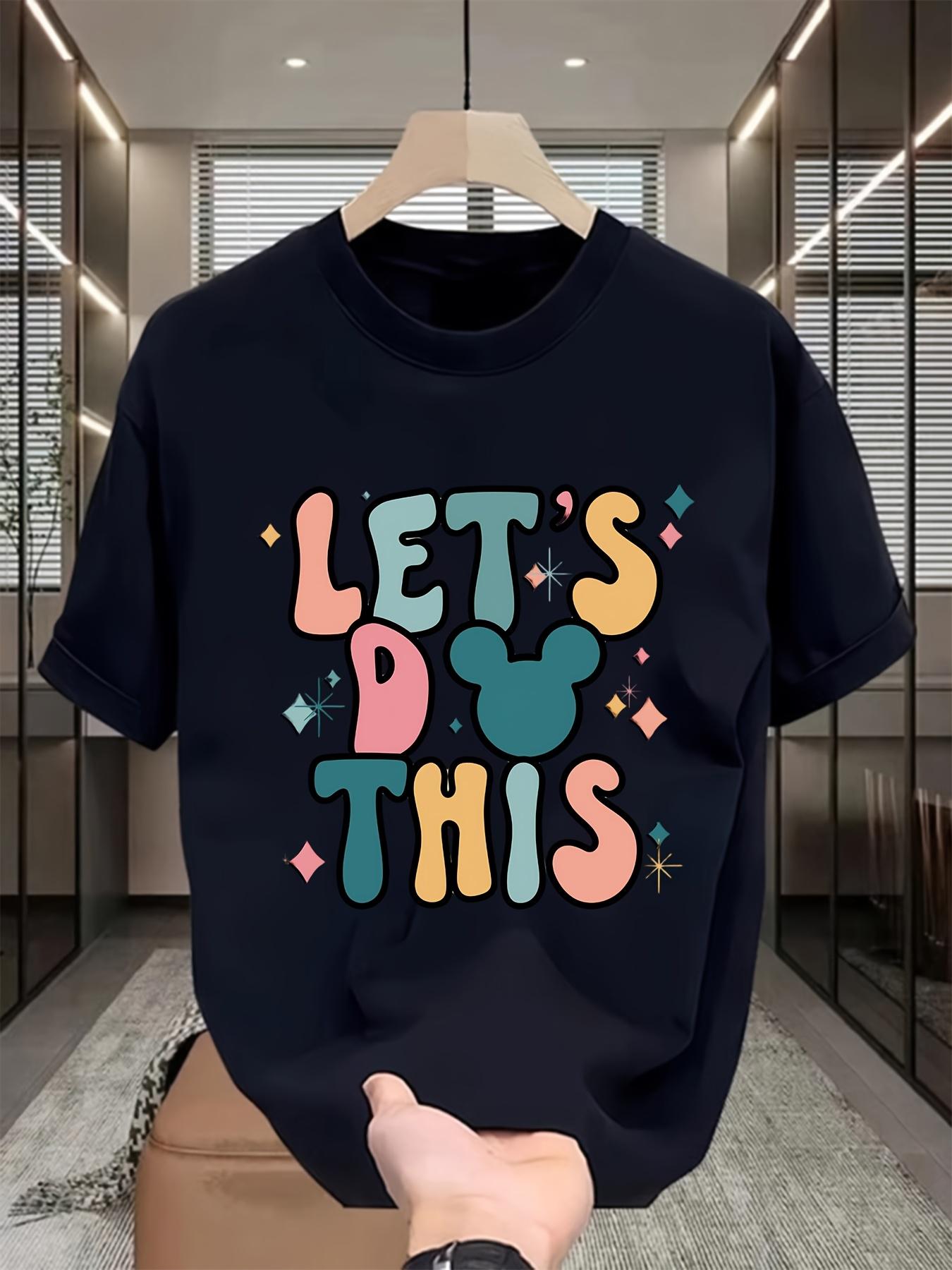 Casual T-shirt with Mickey Graphic - Black XXL
