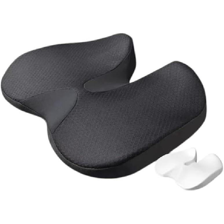 Seat Cushion – Non-Slip Orthopedic Memory Foam Pad for Tailbone, Sciatica & Back Pain Relief, Comfortable Large Pad for Office Chair, Car, Home,