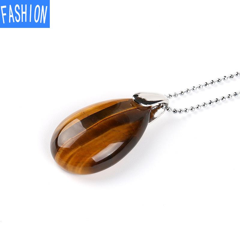 

Популярная подвеска-капля из натурального камня с кристаллами ауры tiger eye