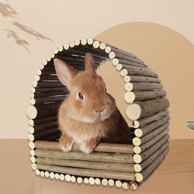 Maison de Lapin Yousheng Dents à Grincer Branches en Bois Naturel Cabane Tissée Nid de Chinchilla Cachette pour Hamster Habitat Accessoires pour Petits Animaux