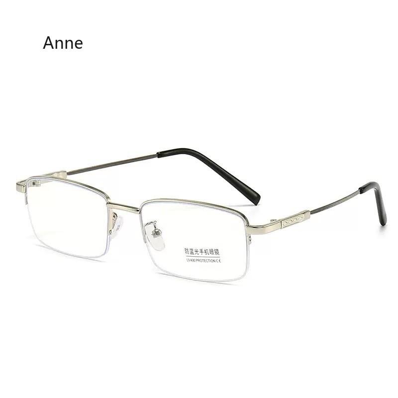Metal Anti-Blue Light Reading Glasses Men Small Square Optical Eyeglasses Ultra-thin Male Eyewear Half Frame Presbyopic Glasses