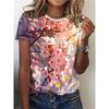 Comfortable Versatile Flower Print Short-sleeved Fashion Top Casual Simple T-Shirts Women’s