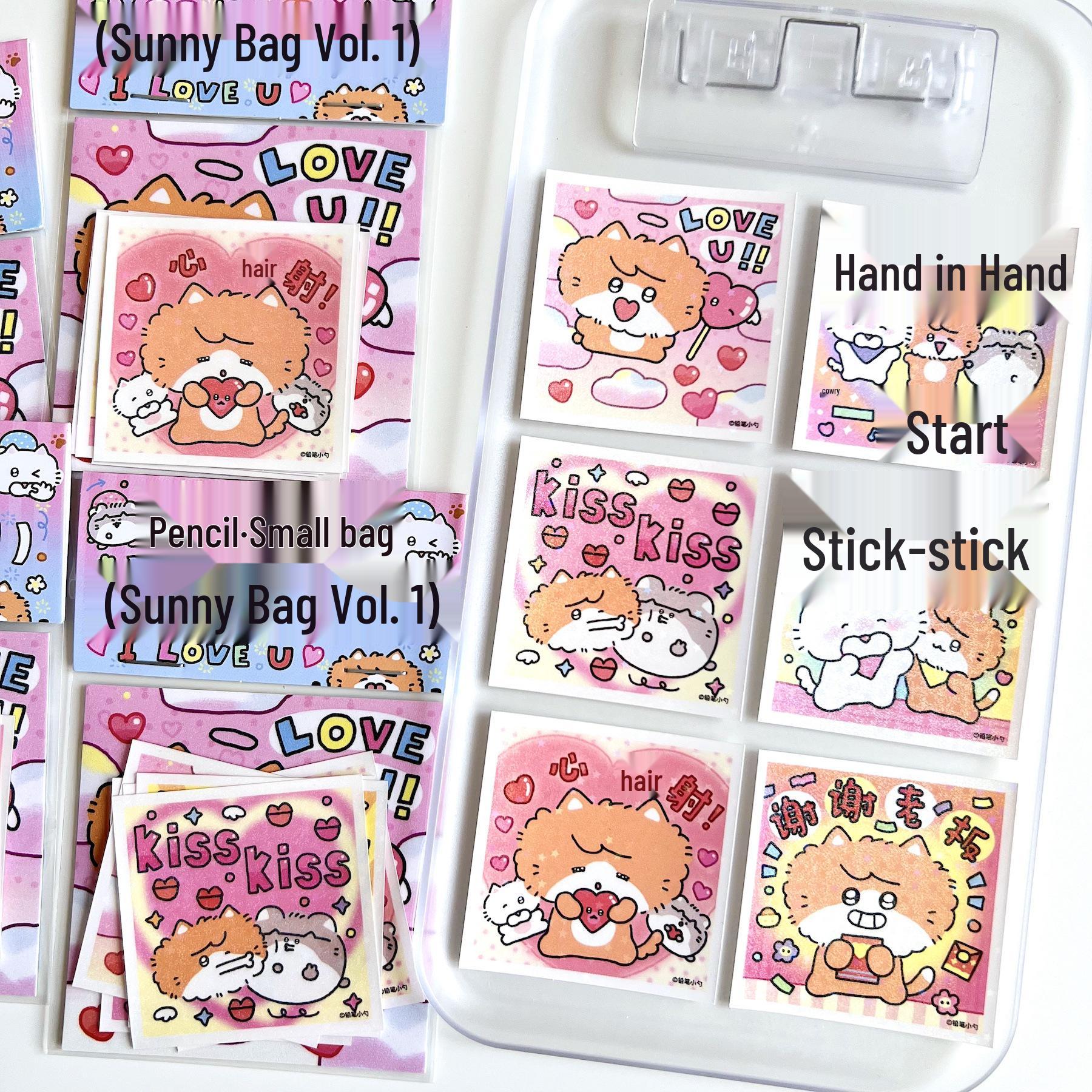 Pencil Spoon Emoji Tape Stickers: Cute Expressions Journaling Pack with Glitter, Sand Washi, and Waterproof Designs