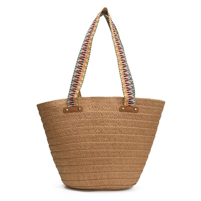 Neue Strohtasche Damen große Kapazität handgewebte Tasche Sommer Gemüsekorb Strandurlaub Reisetasche