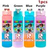 750ml Roblox Cartoon Large Capacity Gradient Color Straw Bottle Camping Drinking Tools Student Game Periphery Plastic Sports Cup
