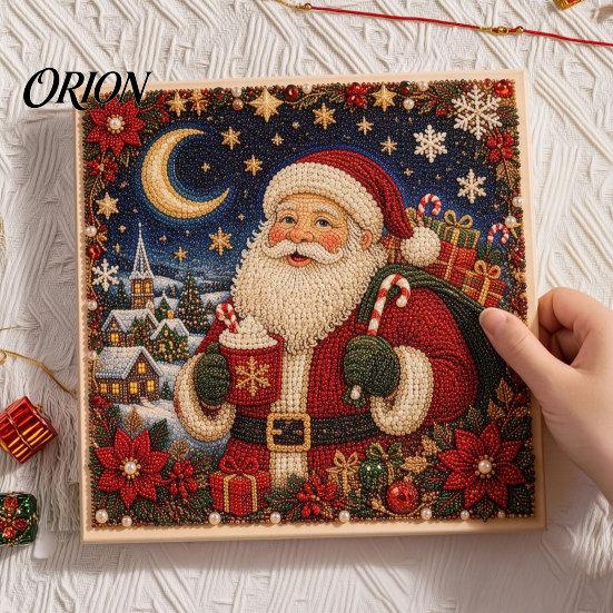 Christmas Faux Pearl Painting Kit Xmas Art Kit, Santa Claus Reindeer DIY Holiday Projects for Families Sparkling 3D Festive Wall Craft Adults, Winter