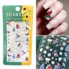 4set Year Nail Art 5D Adhesive Stickers Embossed Color Christmas Nail Decals