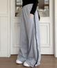ROCKED GARAGE Unisex Line All-Season Training Pintuck Balloon Two-Way Wide Pants_Gray