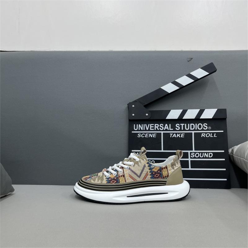 Summer new breathable embroidery thick-soled comfortable mid-top casual trendy shoes xs