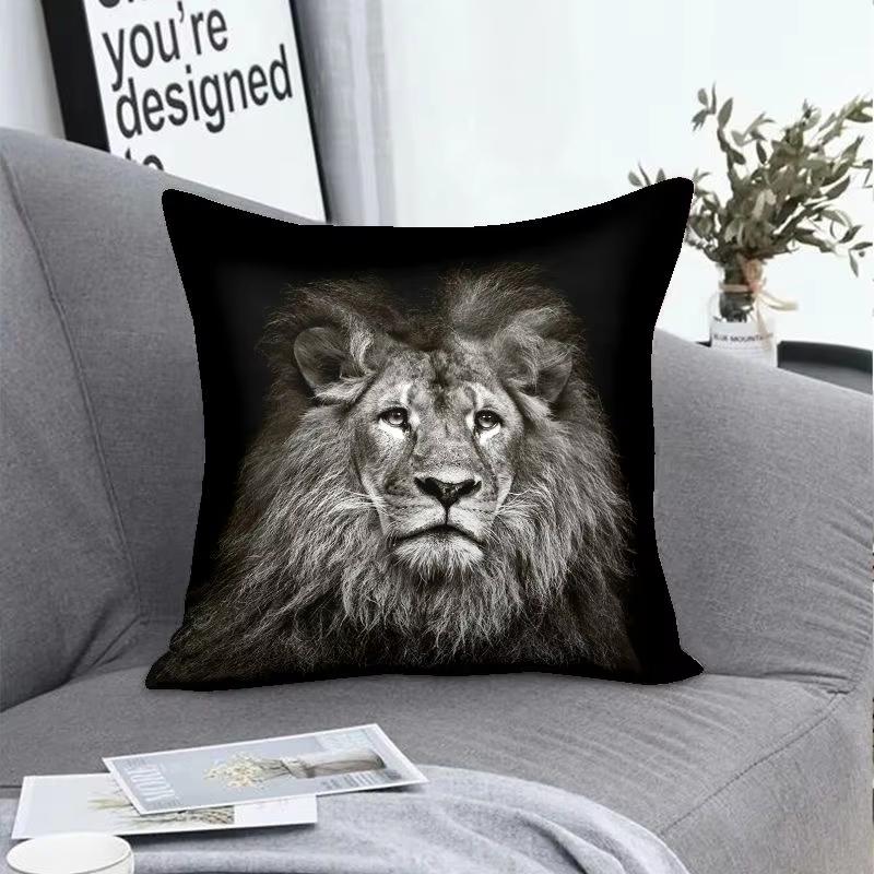 

Double Sided Lion in The Wind Pillow Cover Bold Theme Party Decoration for Youth Events and Dorm Gatherings 45cmx45cm