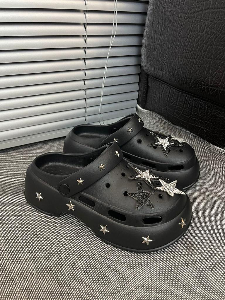 New summer platform hole shoes slippers women's outer wear summer out sandals women's bag head drag