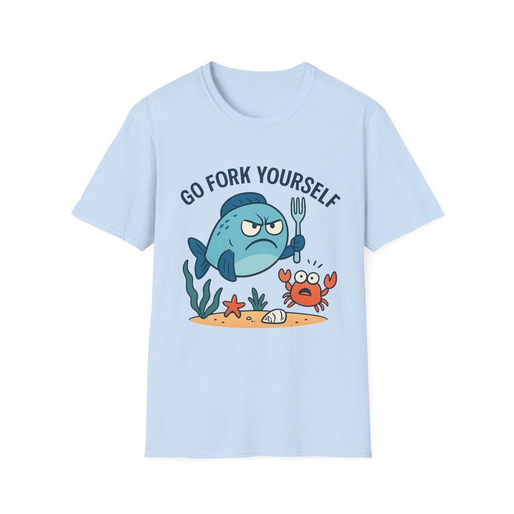 

Unisex Softstyle Go Fork Yourself T-Shirt - Funny, Fish, Crab, Ocean, Humor 2XL