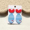 Striped Print Fish Tail Earrings Accessorie Acrylic Party Jewelry Gifts Stud Earrings  for Women