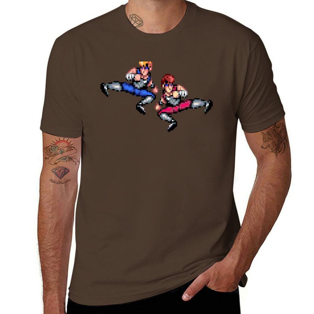 Double Dragon Flying Kicks Tshirt Plain Aesthetic Clothing Quickdrying Anime Clothes T Shirts Unisex