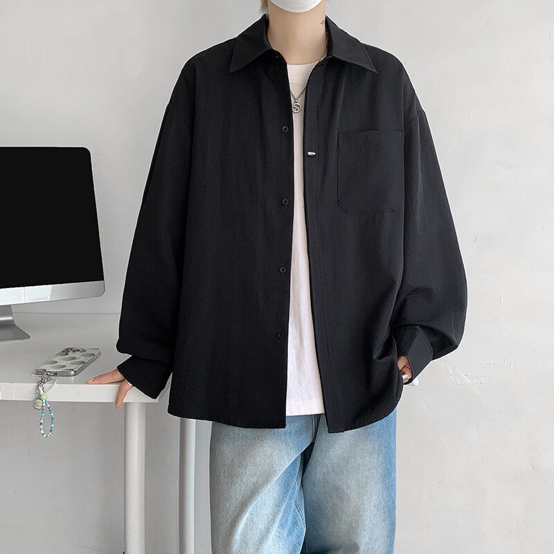 Fang Shaonan Men's Casual Large Size Long-Sleeved Shirt Sanbaistudio Spring New Loose Shirt