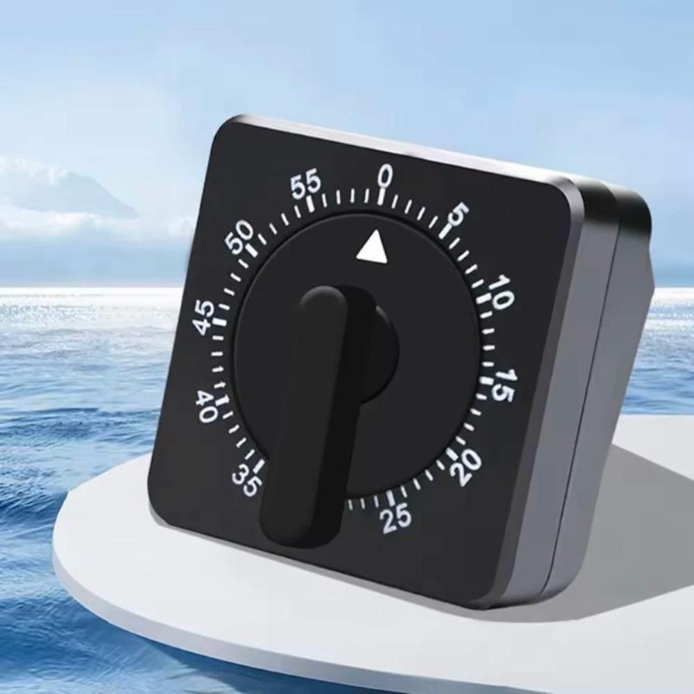 Multifunctional Mechanical Reminder Timer Kitchen 60 Minutes Countdown With Alarm Reminder Magnet Timer Cooking Teaching Homework Office (White/Black)