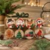 2D Wooden Christmas Decorative Hanging Ornaments, 10-Piece Set, 2, Holiday Tree Decor