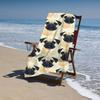 Pug Beach Towel for Adults, Ultra Absorbent Quick-Drying Pool Towel for Travel Swimming Camping