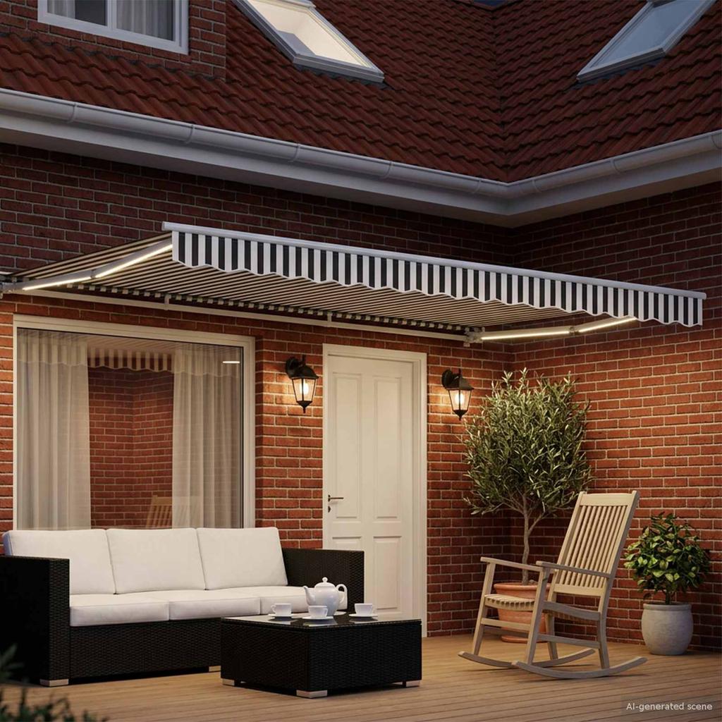 Electric Retractable Awning Anthracite and White 4 X 3 M