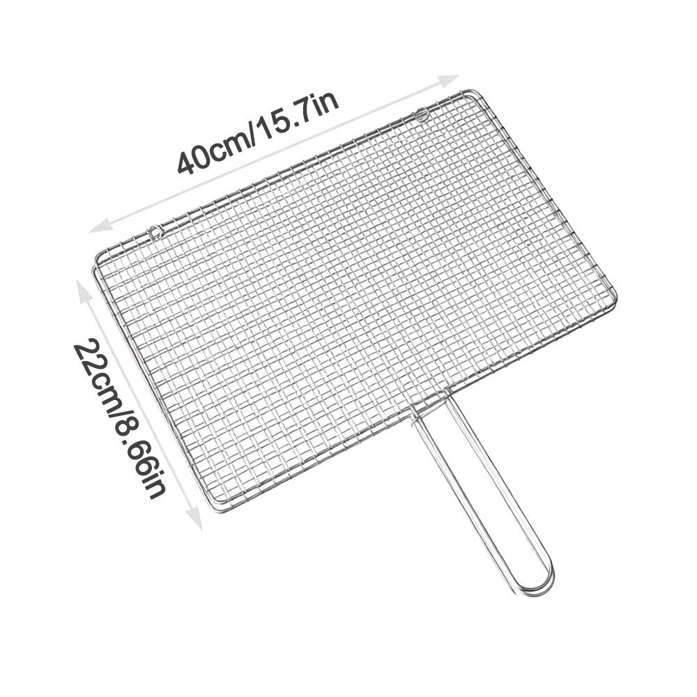 Stainless Steel Fish Grilling Rack Double-sided Square Meat Grilling Rack Thickened High Temperature Resistant Grilled Fish Net