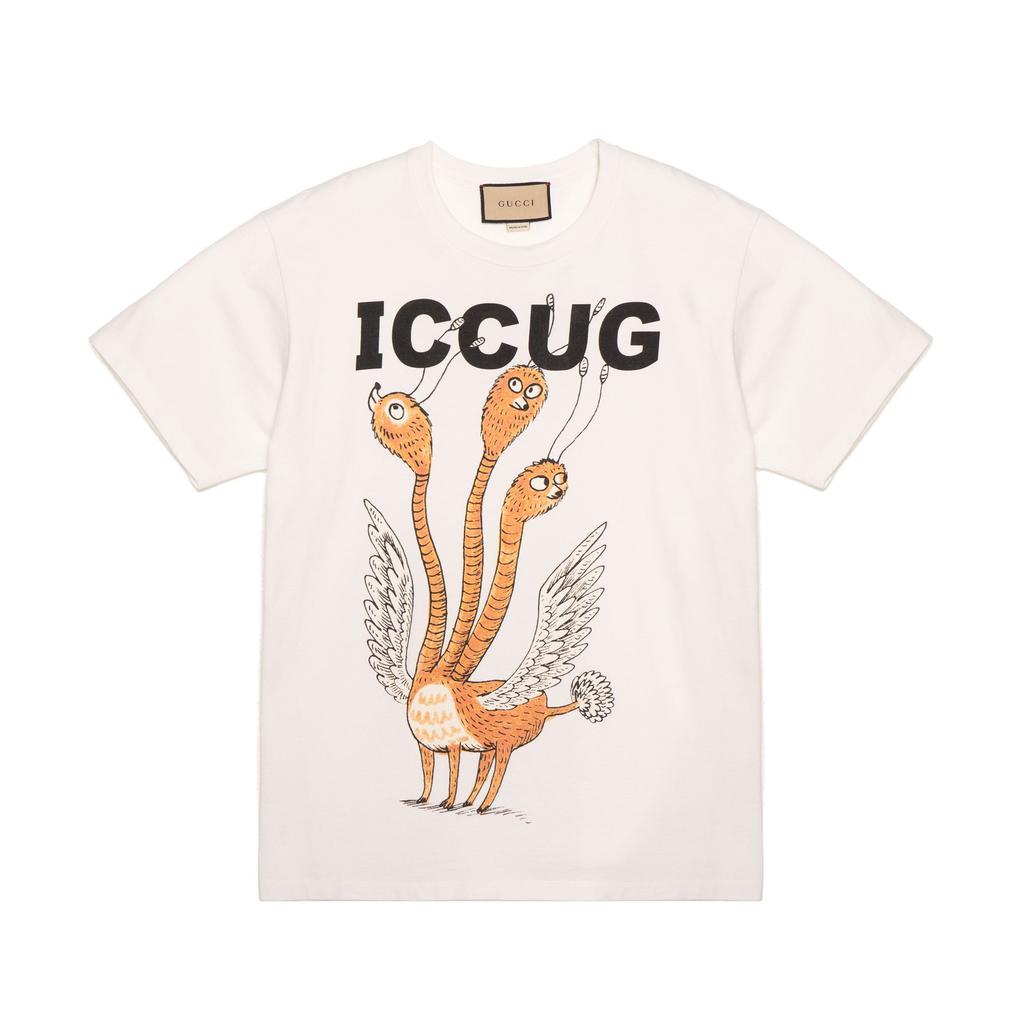 GUCCI T Shirts Men's Beige Crew Neck Moderate 548334-XJDJV-9095
