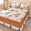 Floral Style Bed Skirt Skin-friendly Bed Covers Non-slip Mattress Protectors Roupa De Cama Printed Bedspread (No Pillowcase)