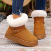 Winter Brown Women's Snow Boots With Fur Warm Suede Boots Plush Cotton Boots Women Thickened Flat Short Boot Ladies Botas Mujer