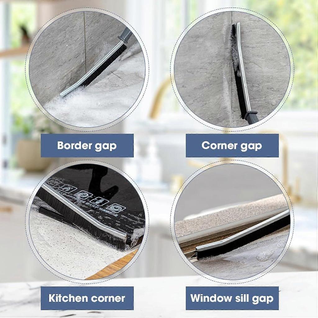 3 Pcs Home Gap Cleaning Tools Set - Stiff Bristle Gap Brush, Grout Cleaning Brush & Toilet/Shower Tile Brush, Multi-Purpose Small Scrub Brushes for Ba
