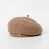 Herfst Wol Achtkantige Schelp Grote Hoofd Ronde Baret Dames Retro Literair Temperament Schildershoed Winter Warm Meisje Casual Hoed