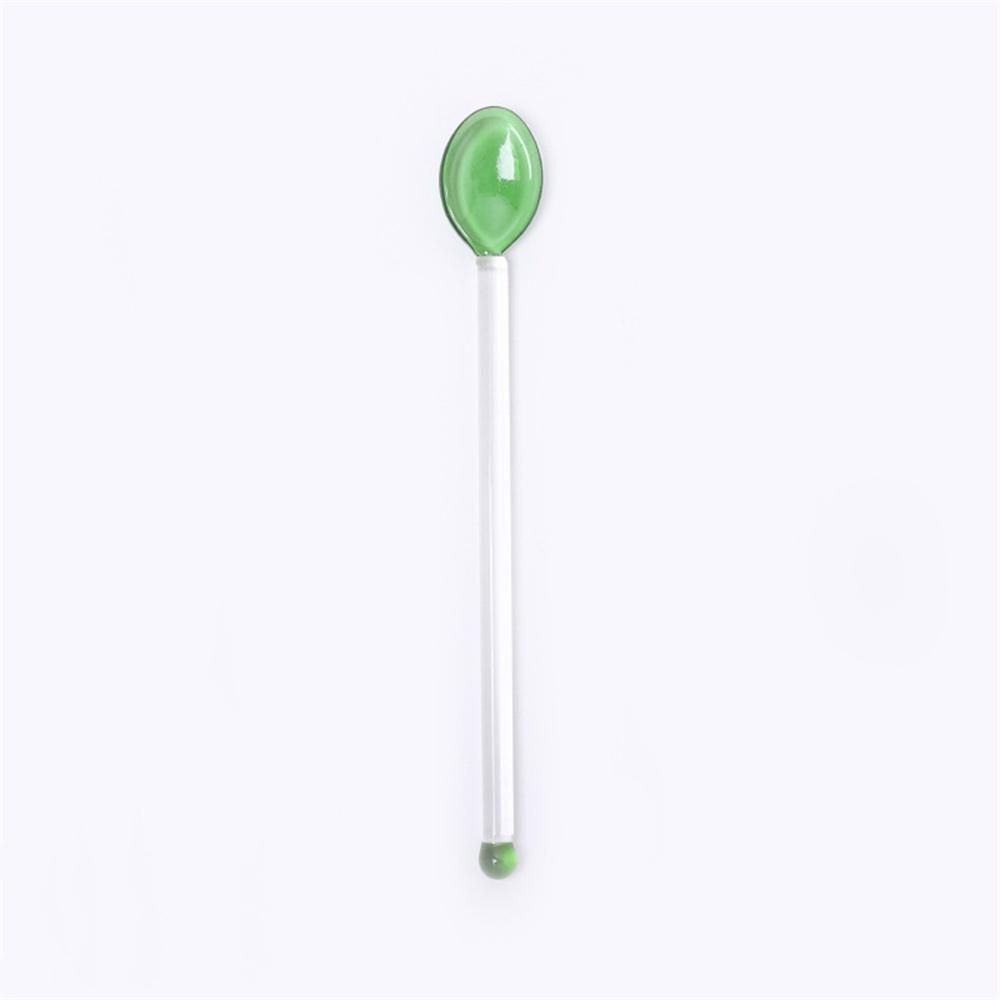 Glass Coffee Scoops With Long Handle Colorful And Cute Teaspoon Kitchen Accessories Milk Dessert Ice Cream Spoon