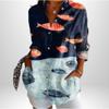 Plus Size Women Long Sleeve Button Shirt Solid Floral Casual Comfort Blouse