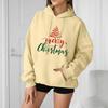 Women's Fashion Casual Long Sleeve Loose Christmas Print Hooded Sweatshirt