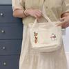 1Pc Cartoon Rabbit Carrot Women Handbag Canvas Women'S Tote Bag Portable Large Capacity Multi Pocket Lunch Bag