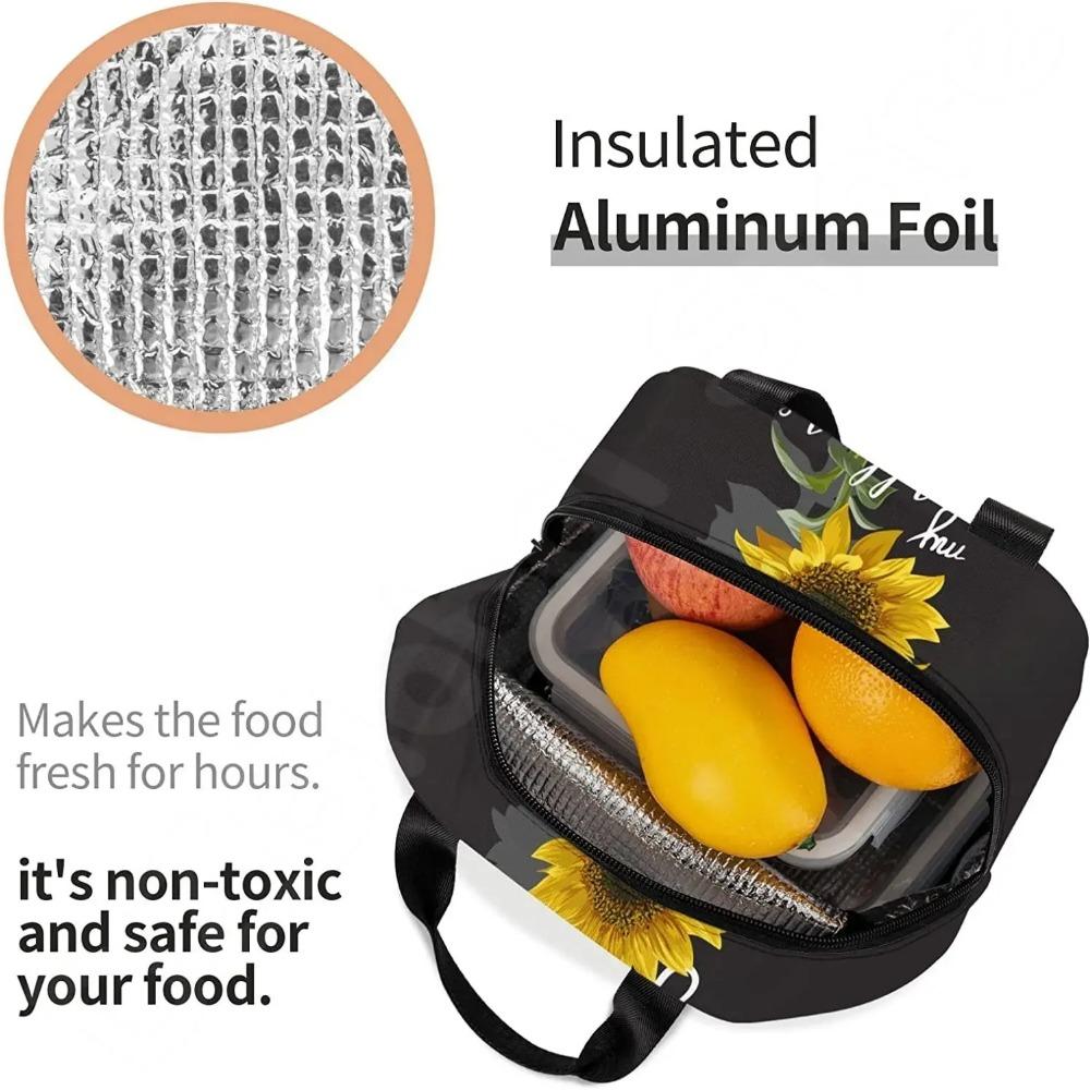 Sunflower Lunch Bag You Are My Sunshine Insulated Lunch Box Cooler Thermal Waterproof Reusable Tote Bag for Women Work Picnic