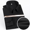 Men's Premium Non-Iron Pure Cotton Long Sleeve Formal Shirt with Spread Collar, No Pocket Plaid Striped for Business Casual Wear