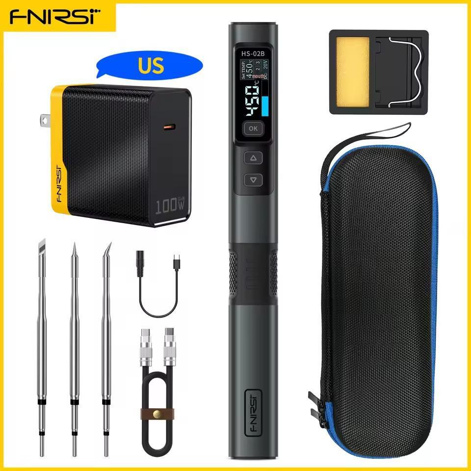FNIRSI HS-02 100W Smart Electric Soldering Iron: Portable Constant Temperature Soldering Station for Household Repair and Welding
