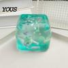 Jellyfish Squeeze Toy Transparent Lemon Toy, Stress Relief Ice Cream Safe Ball Soft Clear Cube Sensory for Kids Adults Shaped